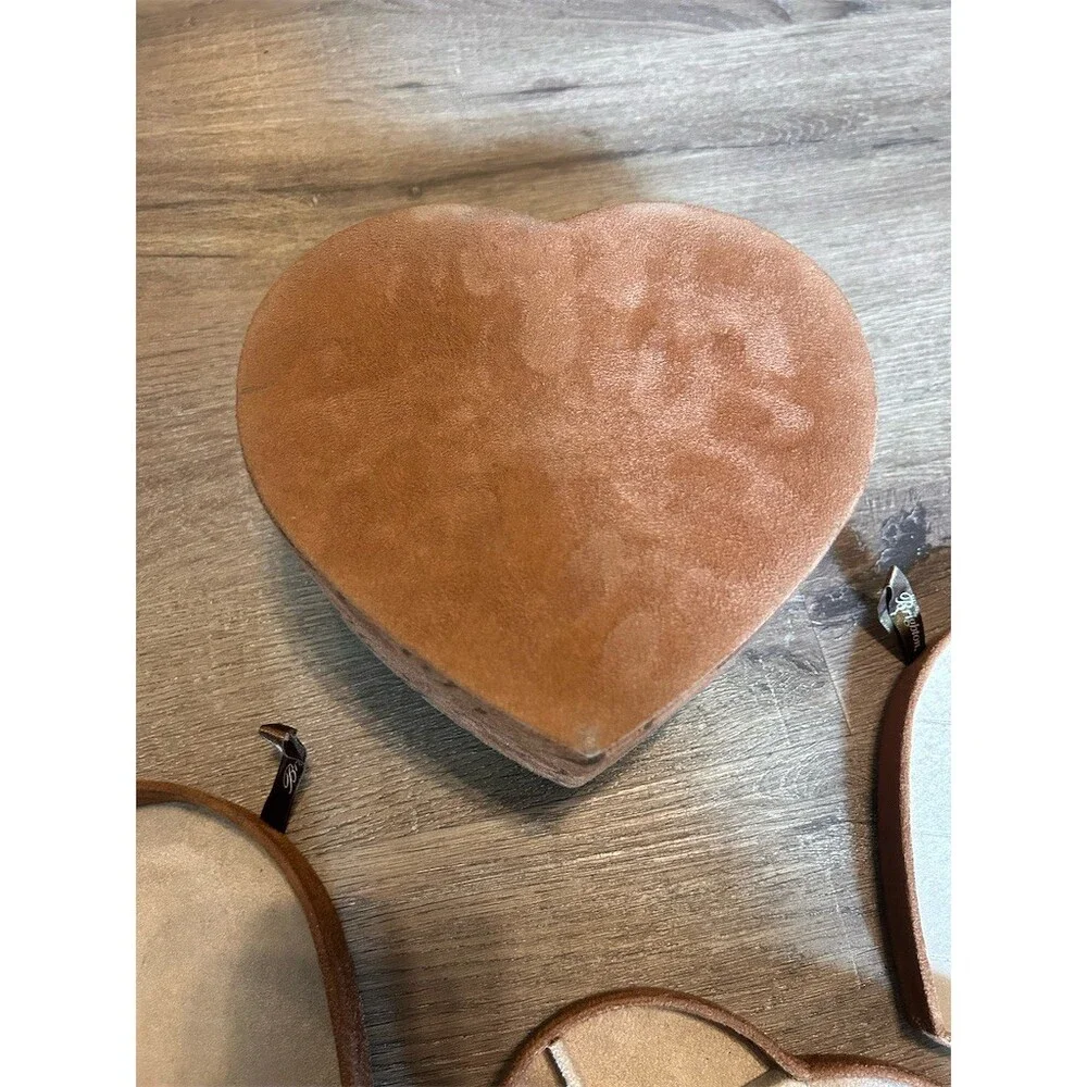 Brighton Fill Your Heart Heart Jewelry Box Brown Mirror 3 Removable Trays